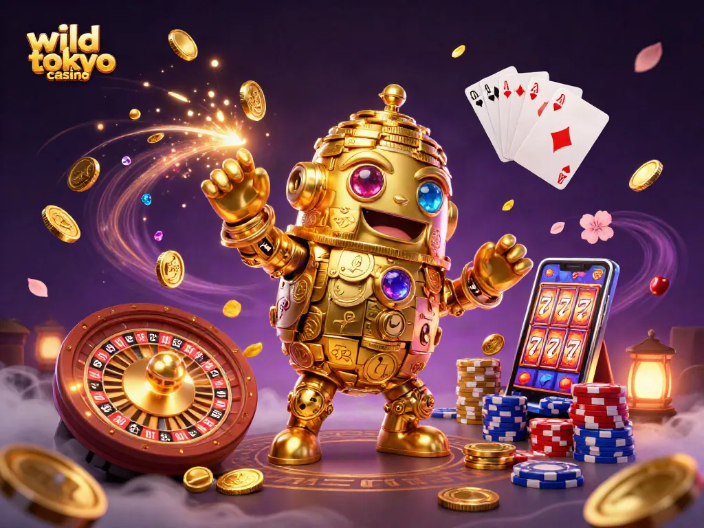 Experience thrilling gaming at wild tokyo casino with vibrant characters and dynamic casino elements.